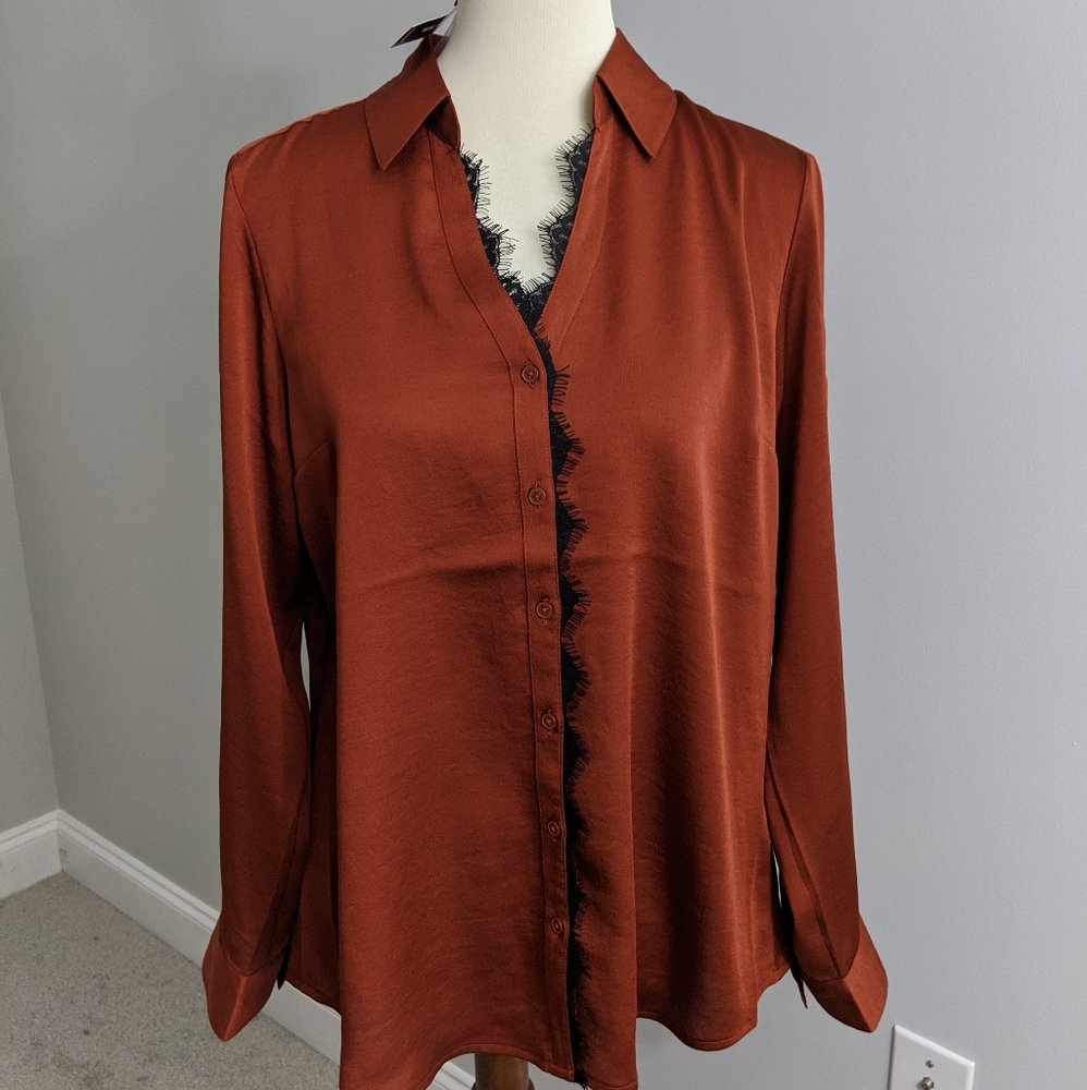 NWT Express Blouse Rust Large